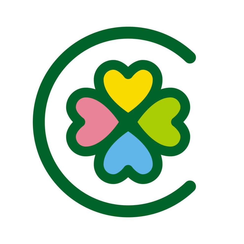 ロゴの説明：4つの♡にC(４H＋C)
・Heart：心・Head：知識・Hand：ぬくもりのある手
・Healing：癒し この４つをCommunicationで繋ぎ
Compassion（思いやり）のあるCareをします。
そして人と人との繋がりを大切にしたCommunityを築きます。