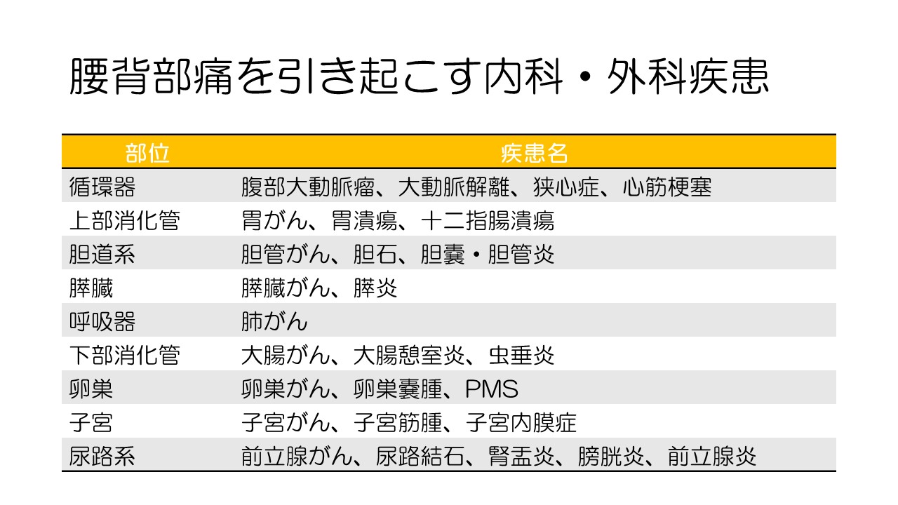 高齢者の腰背部痛に対するフィジカルアセスメント ~内科・外科疾患由来の痛みやすぐに受診を勧めるべき鑑別思考~|PT-OT-ST.NET